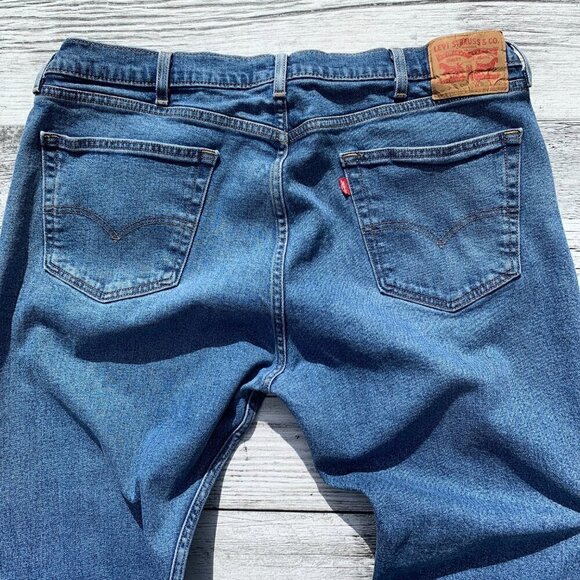 Levi's 505 Regular Fit Distressed Light Wash Denim Straight Leg Jeans - Picture 5 of 11